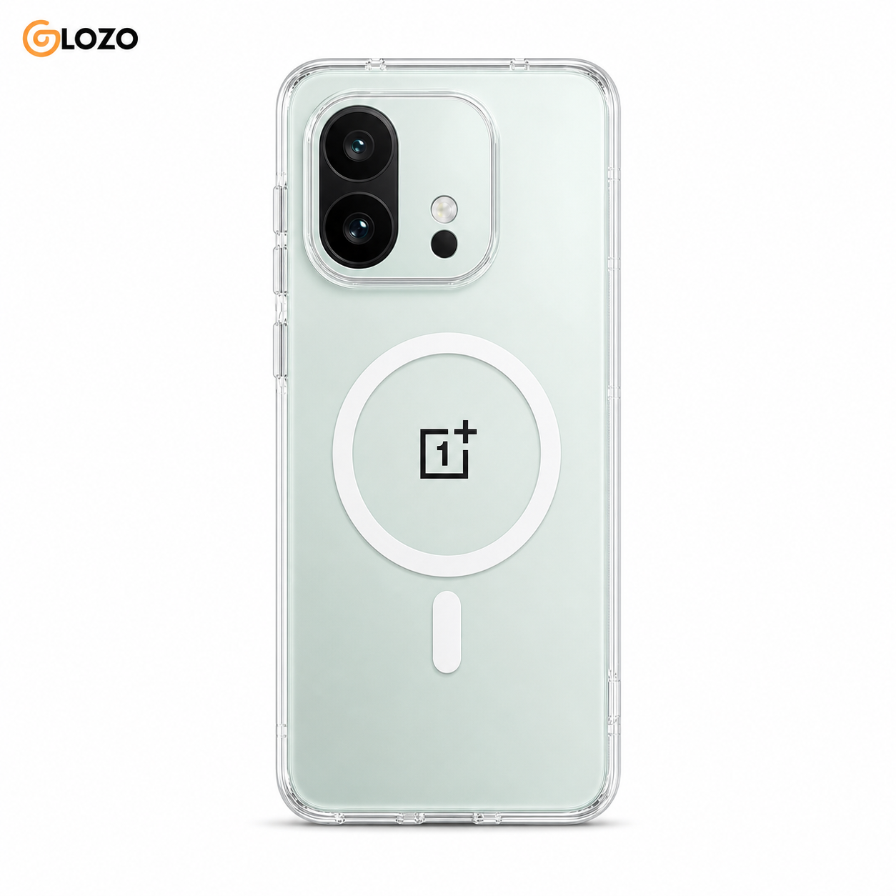 GLOZO_OnePlus_15R_Clear_MagSafe_Case_Mint_Breeze_OnePlus_Logo Anti Yellow Magsafe Premium Case- Oneplus 15R - Image 1